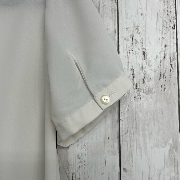 Pendleton White Ruffle Short Sleeve Sheer Button Collared Coquette Fairy Blouse - Picture 6 of 8